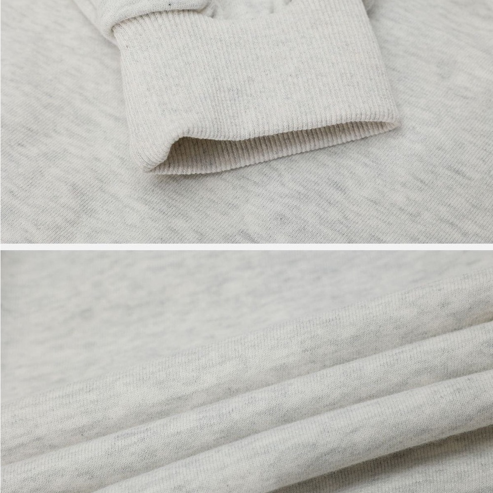 Aelfric Eden Light Gray Hoodie with Navy Blue Star Patch - Picture 3 of 12
